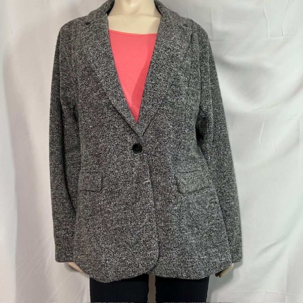 Torrid Blazer jacket in gray & black marled knit fabric Size 1X (14-16)